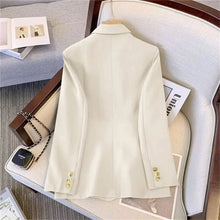 Load image into Gallery viewer, 2025 New Korea Women&#39;s Blazer Long Sleeve Double Breasted Slim Coat Long Sleeve Suit Jacket Office Lady Casual Outwear
