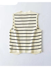 Load image into Gallery viewer, Vest Sweater Fashion V Neck Sleeveless Striped Vest Sweater
