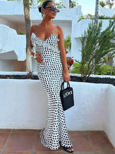 Load image into Gallery viewer, Flower Dots  Maxi DressSpaghetti Strap Vacation Dress Summer
