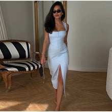 Load image into Gallery viewer, Conjunto de Vestido Largo de Playa para Mujer, Traje de Baño Sexy con Cuello en V, Vestidos con Mangas Largas, Ropa de Verano 2026 para Vacaciones
