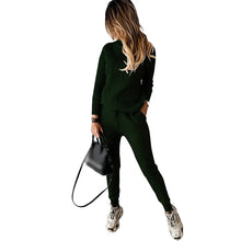 Load image into Gallery viewer, Two Piece Sets Womens Outifits Autumn/Winter New High Collar Solid Color Fashion Casual Top Pants Sweater Set for Women
