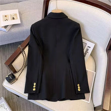 Load image into Gallery viewer, 2025 New Korea Women&#39;s Blazer Long Sleeve Double Breasted Slim Coat Long Sleeve Suit Jacket Office Lady Casual Outwear
