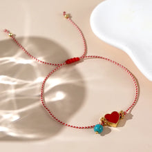 Load image into Gallery viewer, Turquoise  Red Heart  Bracelet
