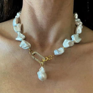 Floating Pearl Lariat Necklace