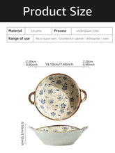 Load image into Gallery viewer, 7.5inch Japanese Household Noodle Bowl Ceramic Soup Bowl With Handle Salad Pasta Bowl Kitchen Tableware Microwave Oven Bakware
