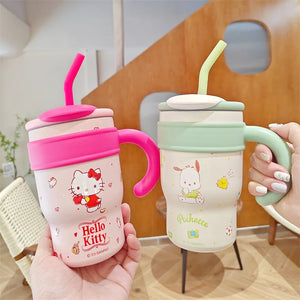 700/1200ml Sanrio Hello Kitty My Melody Pochacco Cinnamoroll Hangyodon Water Bottle
