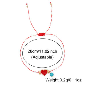 Turquoise  Red Heart  Bracelet