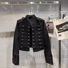 Load image into Gallery viewer, 2026 Autumn New Fashion Metal Buckle Design Shoulder Strap Denim Short Jacket For Women High Street Coat Female 11A06995

