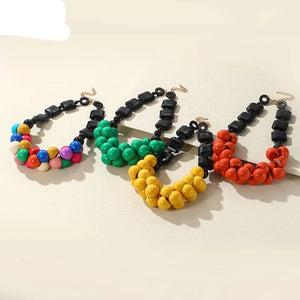 Zara Trendy Beads Big Pendant Necklace