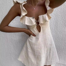 Load image into Gallery viewer, Retro Mini Beach Dress Fashion Sexy Ruffled Strap Dress Short Dress Vestidos
