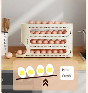 4-layer Slide Egg Storage Box Ladder Style Egg Box Storage Refrigerator Side Door Large Capacity Automatic Egg Rolling Machine
