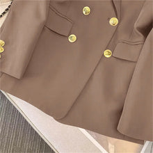 Load image into Gallery viewer, 2025 New Korea Women&#39;s Blazer Long Sleeve Double Breasted Slim Coat Long Sleeve Suit Jacket Office Lady Casual Outwear

