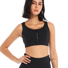 Load image into Gallery viewer, Women Sport Bra Tights Crop Top Yoga Vest Front Zipper Plus Size Adjustable Strap Shockproof Sportswear Gym Fitness Athletic Bra
