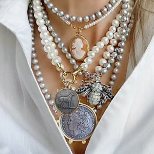 Floating Pearl Lariat Necklace
