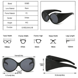 Fashion Hollywood Vintage Oval Oversized Women Sunglasses