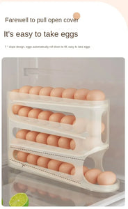 4-layer Slide Egg Storage Box Ladder Style Egg Box Storage Refrigerator Side Door Large Capacity Automatic Egg Rolling Machine