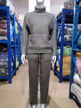 Load image into Gallery viewer, Two Piece Sets Womens Outifits Autumn/Winter New High Collar Solid Color Fashion Casual Top Pants Sweater Set for Women
