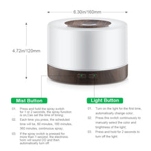 Load image into Gallery viewer, Ultrasonic Essential Oil Diffuser 550ml with 7 colors LED night lights Cool Mist for Aromatherapy Humidifying for home bedroom
