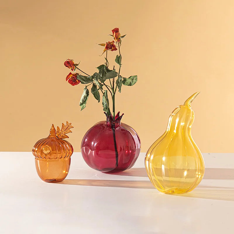 Glass Flower Vase Creative Plant Bottle Modern Transparent Art Flower Vases Home Desktop Decor Vaso Para Planta Home Decor Items