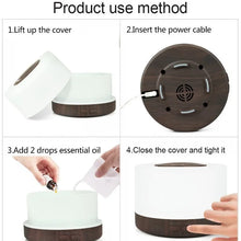 Load image into Gallery viewer, Ultrasonic Essential Oil Diffuser 550ml with 7 colors LED night lights Cool Mist for Aromatherapy Humidifying for home bedroom
