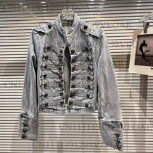 Load image into Gallery viewer, 2026 Autumn New Fashion Metal Buckle Design Shoulder Strap Denim Short Jacket For Women High Street Coat Female 11A06995
