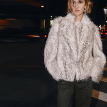 Load image into Gallery viewer, Thicken Warm Women's Faux Fur Coat Lapel Long Sleeve Puffy Jacket Fashion Short Outwear 2025 New Winter Chic Dot Lady Coats
