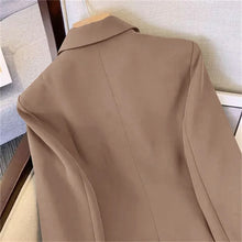 Load image into Gallery viewer, 2025 New Korea Women&#39;s Blazer Long Sleeve Double Breasted Slim Coat Long Sleeve Suit Jacket Office Lady Casual Outwear
