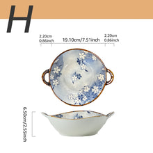 Load image into Gallery viewer, 7.5inch Japanese Household Noodle Bowl Ceramic Soup Bowl With Handle Salad Pasta Bowl Kitchen Tableware Microwave Oven Bakware
