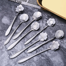 Load image into Gallery viewer, 8Pcs Flower Spoon Set Small Teaspoon Coffee Spoon
