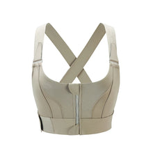 Load image into Gallery viewer, Women Sport Bra Tights Crop Top Yoga Vest Front Zipper Plus Size Adjustable Strap Shockproof Sportswear Gym Fitness Athletic Bra
