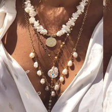 Load image into Gallery viewer, New Bohemian Style Irregular Design Natural Turquoise Bead Necklace for Women Gold Stainless Steel Chain Sand Vintage Jewelry
