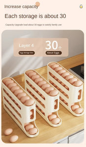 4-layer Slide Egg Storage Box Ladder Style Egg Box Storage Refrigerator Side Door Large Capacity Automatic Egg Rolling Machine