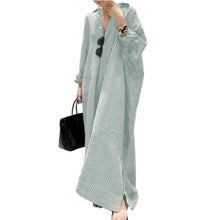 Load image into Gallery viewer, Autumn New Striped Women&#39;s Long Dress V-neck  Sleeves Loose Dress Home Wear Loose
