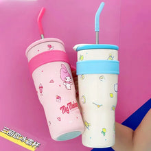 Load image into Gallery viewer, 700/1200ml Sanrio Hello Kitty My Melody Pochacco Cinnamoroll Hangyodon Water Bottle
