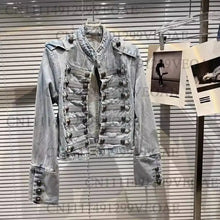 Load image into Gallery viewer, 2026 Autumn New Fashion Metal Buckle Design Shoulder Strap Denim Short Jacket For Women High Street Coat Female 11A06995
