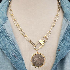 Vintage Round  Necklace Tribal Boho Ethnic Coins