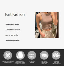Load image into Gallery viewer, BMURHMZA Fashion New Water Wash Rib Simple Retro Workwear Women&#39;s Tank Top
