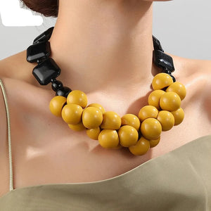 Zara Trendy Beads Big Pendant Necklace