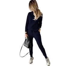 Load image into Gallery viewer, Two Piece Sets Womens Outifits Autumn/Winter New High Collar Solid Color Fashion Casual Top Pants Sweater Set for Women
