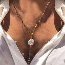 Load image into Gallery viewer, New Bohemian Style Irregular Design Natural Turquoise Bead Necklace for Women Gold Stainless Steel Chain Sand Vintage Jewelry
