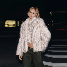 Load image into Gallery viewer, Thicken Warm Women's Faux Fur Coat Lapel Long Sleeve Puffy Jacket Fashion Short Outwear 2025 New Winter Chic Dot Lady Coats
