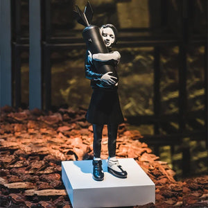 Banksy Bomb Hugger Girl Figure Resin Decoration Sculpture