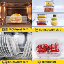 Load image into Gallery viewer, 24pcs Kitchen Storage Container Set - Dishwasher Safe, Reusable Plastic Bins with Flip Lids for Fruits, Vegetables &amp; Meats - Inc
