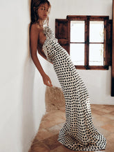 Load image into Gallery viewer, Flower Dots  Maxi DressSpaghetti Strap Vacation Dress Summer

