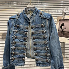 Load image into Gallery viewer, 2026 Autumn New Fashion Metal Buckle Design Shoulder Strap Denim Short Jacket For Women High Street Coat Female 11A06995
