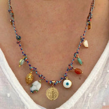 Load image into Gallery viewer, New Bohemian Style Irregular Design Natural Turquoise Bead Necklace for Women Gold Stainless Steel Chain Sand Vintage Jewelry

