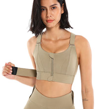 Load image into Gallery viewer, Women Sport Bra Tights Crop Top Yoga Vest Front Zipper Plus Size Adjustable Strap Shockproof Sportswear Gym Fitness Athletic Bra
