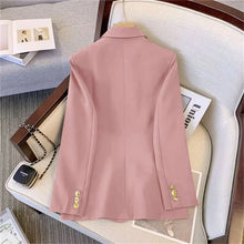 Load image into Gallery viewer, 2025 New Korea Women&#39;s Blazer Long Sleeve Double Breasted Slim Coat Long Sleeve Suit Jacket Office Lady Casual Outwear
