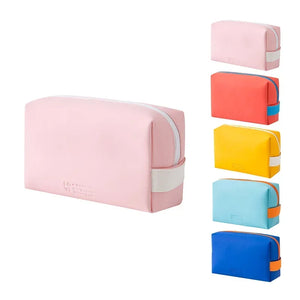 Women Waterproof Cosmetic Bag PU Cute Candy Colors Travel Makeup Bags Woman Portable Make Up Toiletry Storage Bag Organizer Box
