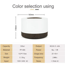 Load image into Gallery viewer, Ultrasonic Essential Oil Diffuser 550ml with 7 colors LED night lights Cool Mist for Aromatherapy Humidifying for home bedroom
